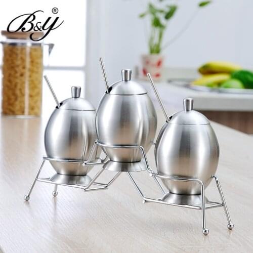 GY Creative European 304 Stainless Steel Denier Seasoning Containers Seasoning Box Seasoning Bottle Kitchen Utensils