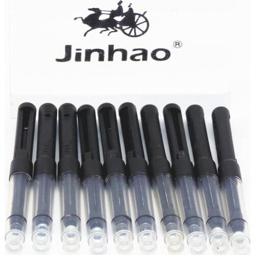 Jinhao 10pcs Universal Fountain Pen Small Black Ink Converter pump Cartridges Free Shipping Refill Converter