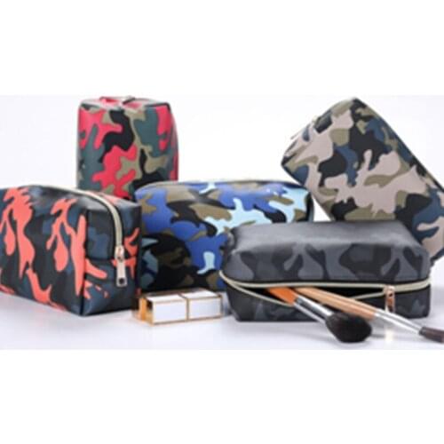 Camouflage Cosmetic Bag Portable Large Capacity Multifunctional Waterproof Toiletry Storage Outdoor Travel Box Zipper Organizer