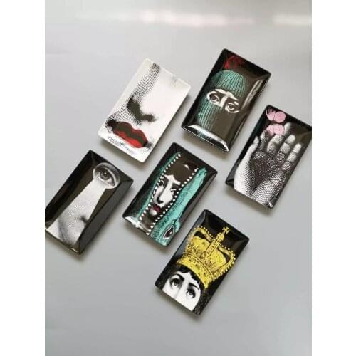 Ceramic Plate Jewelry Storage Tray Fruit Candy Dish Makeup Storage Home Desktop Decor Accessories Vintage