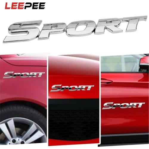 LEEPEE 3D ABS Chrome Logo Auto Door Decal SPORT Emblem Badge Car Sticker For Toyota Highlander BMW HONDA VW KIA