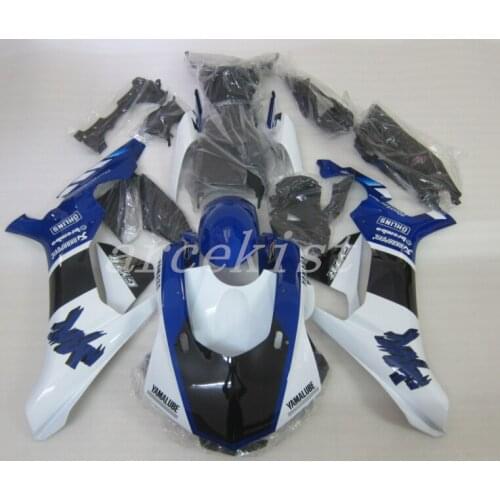 Injection Mold New ABS Whole Fairings Kit fit for YZF-R1 2015 2016 15 16 17 18 r1 Custom white blue