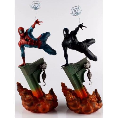 MARVEL the Amazing Spider-Man Red Black Red Can emit light PVC Figure Toys Dolls Gifts for Children 28cm