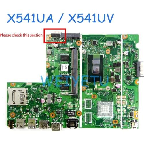 X541UA DDR4 RAM With I3 I5CPU Motherboard For ASUS X541U X541UA X541UAK X541UVK X541UV X541UJ laptop mainboard 100% Tested