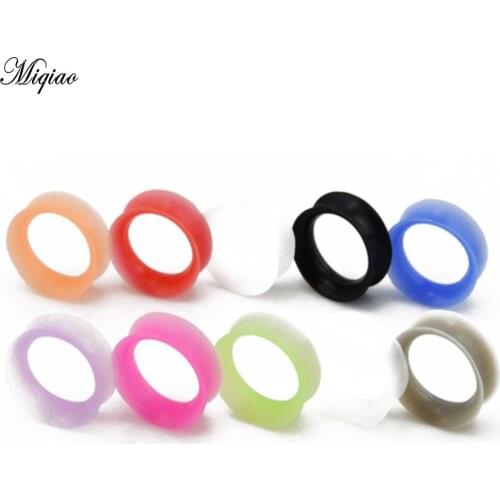 Miqiao 2Pcs 3mm-25mm European and American Piercing Thin Silicone Double Horn Ear Auricle Multicolor Multi-size Hot Sale