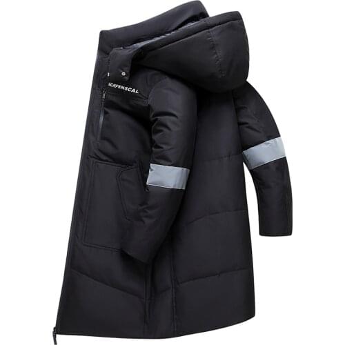 Men 2021 Winter New Plus Long Warm Duck Down Jacket Thick Hood Parkas Jacket Coat Men Windproof Pocket Outwear Outfits Classic