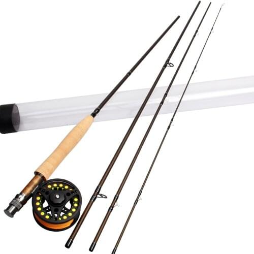 5WT Fly Fishing Combo Gaphite IM8/30T Carbon Fiber Fly Rod 5/6WT Large Arbor Aluminum Fly Reel Backing Line Nylon line Leader