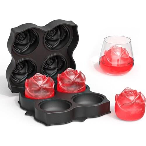 NEW Ice Cube Tray Ice Ball Maker 2.5 inch Rose Ice Cube Tray Large Ice Mold Silicone Ice Maker for Cocktails Whiskey Beer Juice