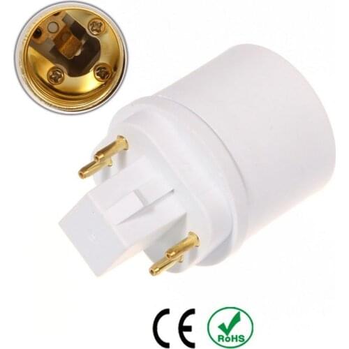 10pcs/lot GX24Q-1,GX24Q-2,GX24Q-3 to E26 E27 adapter,4 pins GX24 to E27 E26 lamp socket adapter GX24 to E27 adapter