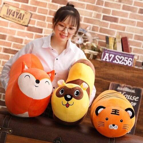 50cm Lovely Animals Tail Plush Pillow Soft Stuffed Cartoon Animal Tiger/Fox/Raccoon Tail Toy Bedroom Sofa Decoration Doll Gifts
