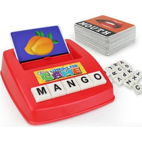 Matching Letter Game Spelling Reading English Alphabet Wooden Letters Card Match Game Children Pre-school Learning Language Toys