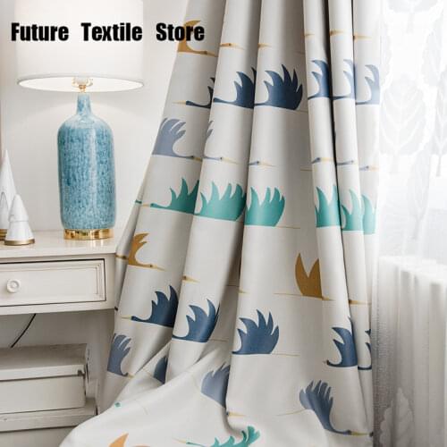 Curtains for Living Room Bedroom Boutique Simple Double-Sided Light Blackout Curtain Fabric Left and Right Biparting Open
