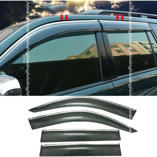 For Toyota Prado FJ/LC120 2003-2009 Window Shield Sun Rain Visor W/ Chrome Trim Car modification Auto parts
