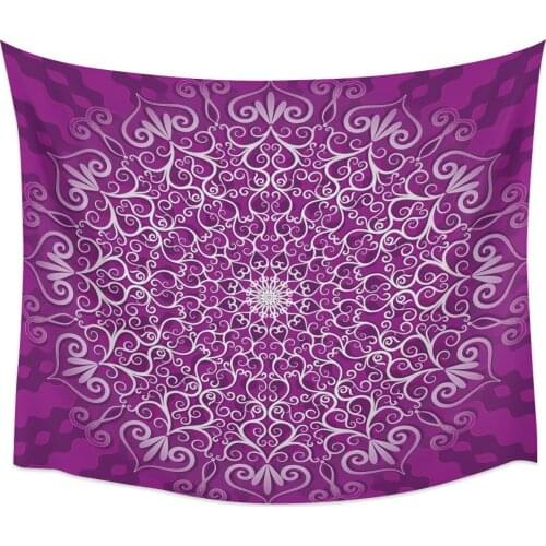 Modern Wall Tapestry Purple Pattern Mandala Retro Pattern Tapestry Wall Hanging Dormitory Living Room Bedroom Decoration