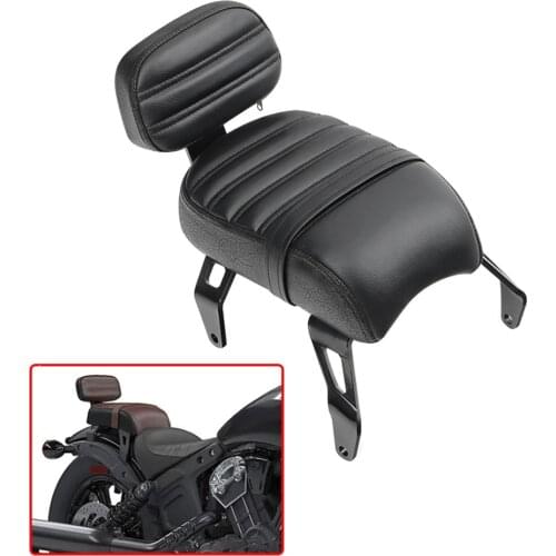 Passenger Seat Backrest Lether Passenger Seat + Backrest Pad Set Compatible with For Indian Scout Bobber Twenty/Sixty 2018-2021