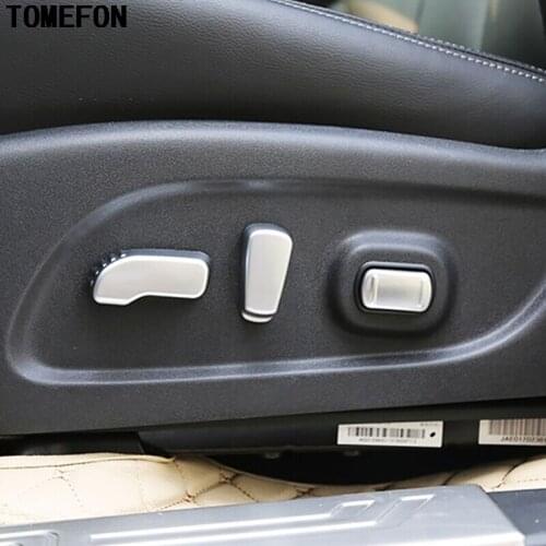 TOMEFON 5pcs For Nissan Quest 2015 ABS Chrome Car Seat Adjustment Button Switch Cover Trim Car Interior Styling
