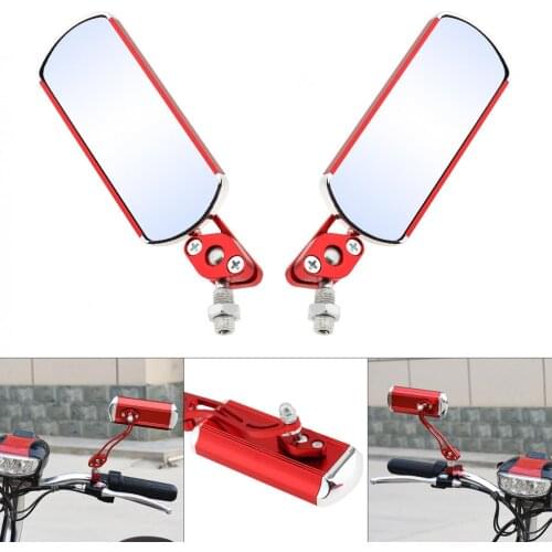 2Pcs Aluminum Alloy Universal Motorcycle Side Rearview Mirror Moto Electric Vehicle Handlebar Side Red Rearview Mirror