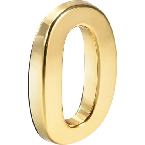 Uxcell Self Adhesive House Number 2.76 Inch ABS Plastic Number 0-9 Gold Tone