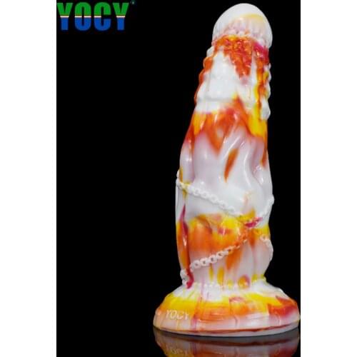 YOCY Huge Animal Fantasy Dildo Colorful Erotic Chain Anal Plug Sex Toys For Lesbian Butt Massager Orgasm Sexshop