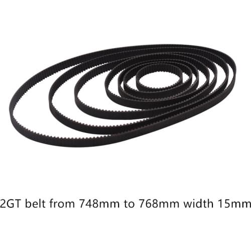 3D printer belt GT2 closed loop rubber 2GT timing 734 736 738 740 742 744 746 748 750 752 754 Length 734mm to 754mm width 6mm