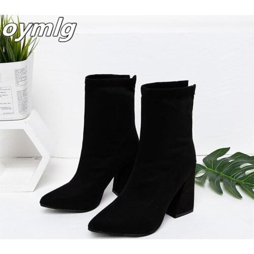 2020 autumn and winter new womens comfortable shallow mouth pointed boots womens zipper simple sweet wild boots t01