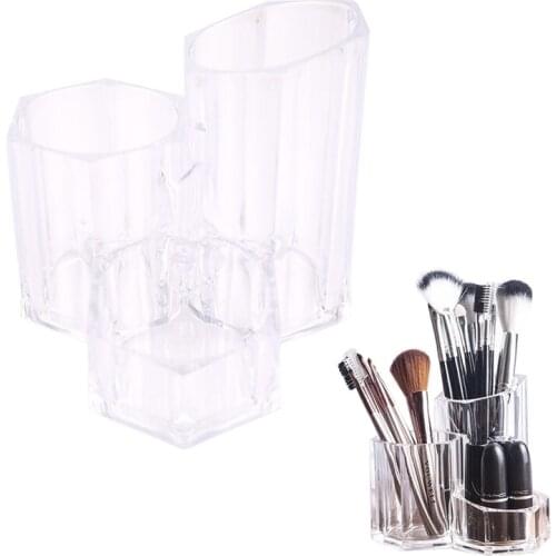 Women Makeup Brush Holder Acrylic Organizer Cosmetic Brush Storage Box Eyeliner Mascara Organizer Cosmetic Storage Display Case