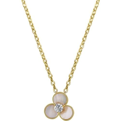 Dara Women Simple Flower Necklace Design Sense Clover Clavicle Chain 2021 New Coming