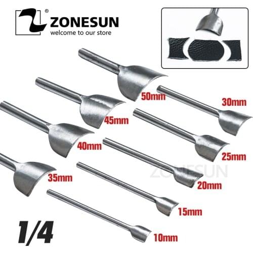 ZONESUN DIY 9PCS 10-40mm Leather Half-round Cutting Tool Belt Edge Shape Cutter Kits Leather Corner Cutter Belt Hollow Puncher