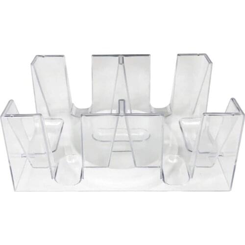 2/6 Deck Transparent Poker Card Box PC Playing Card Stand with Rotating Tray Casino Party Board Game Props