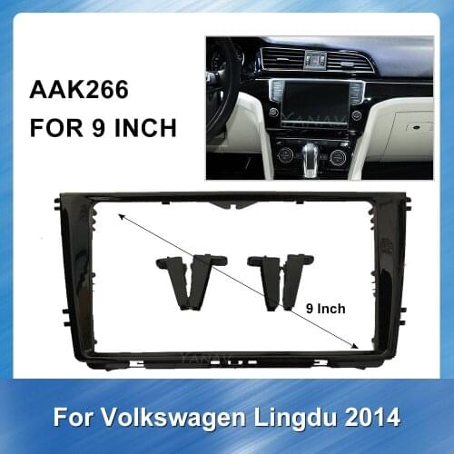 2 din Car Audio Fascia frame Dash Panel For Volkswagen Lingdu 2014 Car Radio GPS Navigation Panel Dash Install Fascias Frame