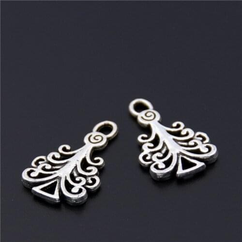 30pcs New Metal Silver Color Charms Christmas Tree Pendant DIY Jewelry Making Handmade Crafts A2465