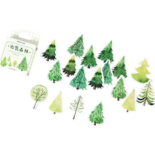 30packs/lot Yuan Qi Forest Boxed Sticker Cute Student Office Supplie Journal Planner Cool Stickers