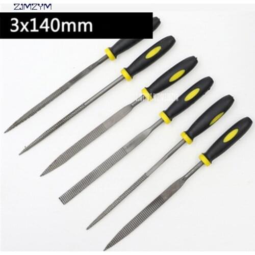 6pcs/Set Stone Jewelers Diamond Wood Carving Craft Metal Needles Files Sewing Mini needle File Set With 6 Unique Shapes 3*140mm