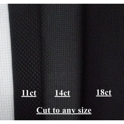 Aida 18ct 14ct 11ct black color cross stitch fabric canvas DIY hand sew craft handmade stitches embroidery many size