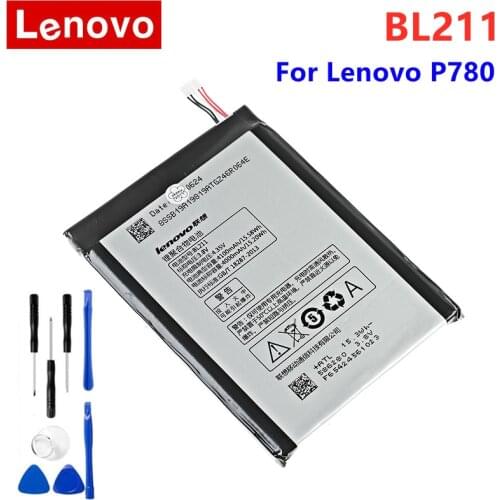 For Lenovo P780 Battery BL211 4100MAh Replacement Battery For Lenovo P780 Smartphones + Free Tools