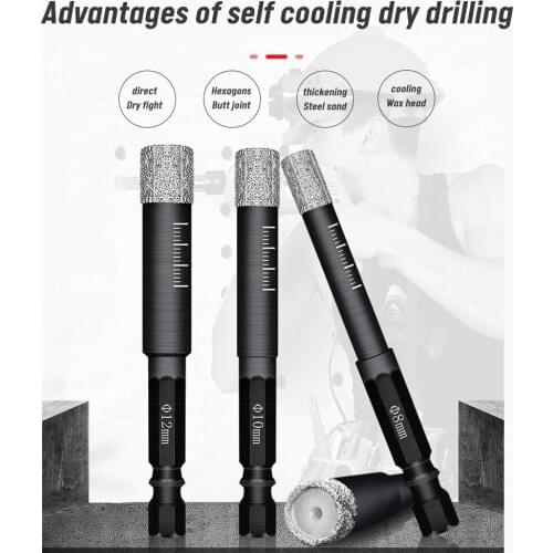 10Pcs/Set Diamond Drill Bit 6-12mm Hole Saw Cutter Tool for Glass Marble Ceramic Tile Woodworking Tools