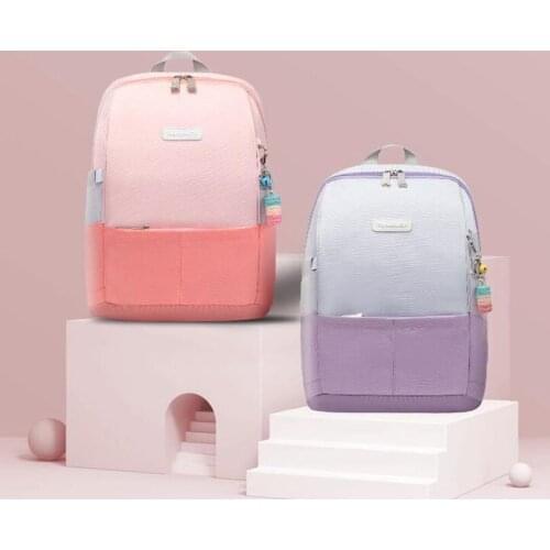 Large Capacity Boy Girl School Bag 8-12 Year Old Orthopedic Backpacks Candy Color Stitching Waterproof Oxford Bag for Children