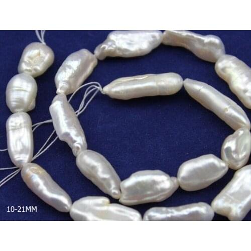 Wholesale Real Pearl Bead 10-21mm White Natural Freshwater Pearl loose beads Free Shipping Handmade Gift