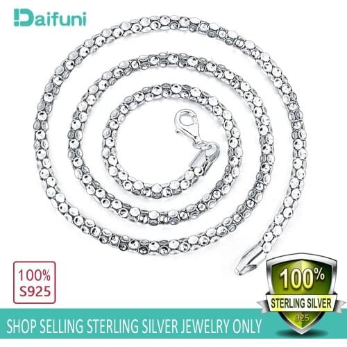 925 Sterling Silver 4MM Popcorn Chain Short Choker Men Necklace Fashion Women Girls Chain necklace Jewelry Classic style