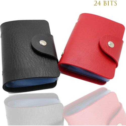 Fashion PU Leather 24 Bits Id Card Holder Multifunction Business Bank Card Case Men Women Credit Passport Rfid Purse Wallet Bag
