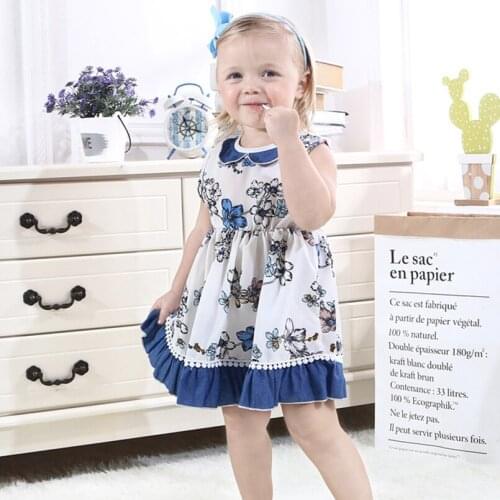 Kids beach dresses for girls sleeveless floral costumes infant newborn bebe vestidos children clothing summer