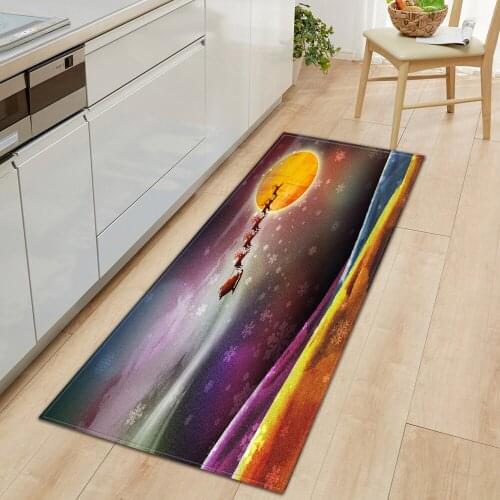 Long Carpet Wood Grain Kitchen Carpet Entrance Door Mat Bedroom Corridor Floor Mat 3D Starry Sky Pattern Bathroom Carp