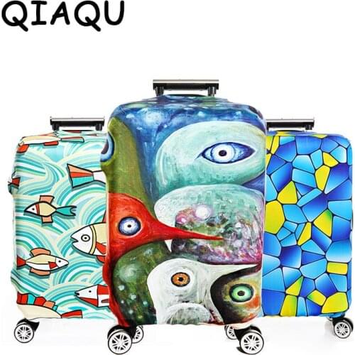 QIAQU Travel Elastic Luggage Protective Cover For19-32 Inch Trolley Case Cover Suitcase Protect Dust Bag Travel Accessories