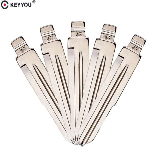 KEYYOU 10X #03 Flip Remote Blank Key Blade For Honda Accord Civic Mileage Buick Triumph For Chevrolet Aveo Uncut NO.03 Key Blade
