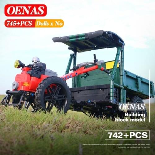 MOC City High-Tech Steam Hand Tractor DIY Farm Vehicle Truck Model Educational Kids Building Blocks Toys For Boys Birthday Gift