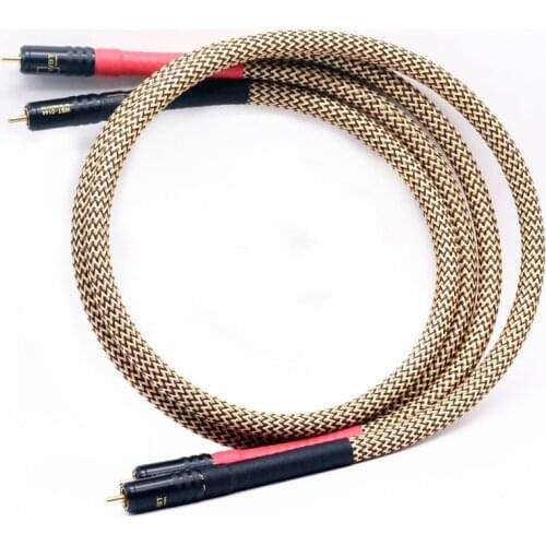 Hi End HIFI 2 Core OFC Silver Plated 2RCA to 2RCA Jack Signal Line AUX CD Amplifier Connection RCA Audio Cable