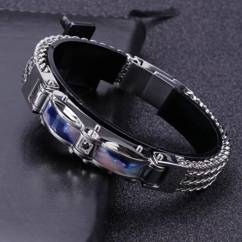 European and American exquisite jewelry keel braid bracelet stainless steel mens bracelet