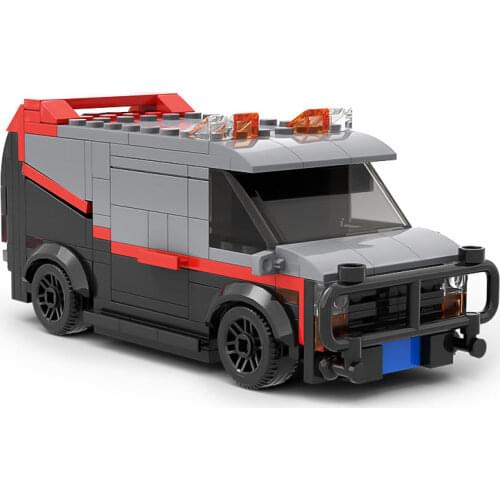 MOC DIY A-Team GMC Vandura Van Simulation Vehicle Building Blocks Kit Assemble Car Model Bricks Toys For Children Birthday Gifts