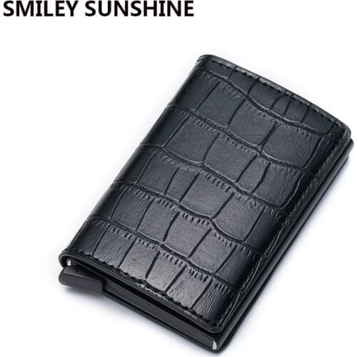 Rfid Blocking Crocodile Leather Card Holder Men Minimalis Wallet Vintage Business Credit Card Holder Case Bag Cardholder Purses
