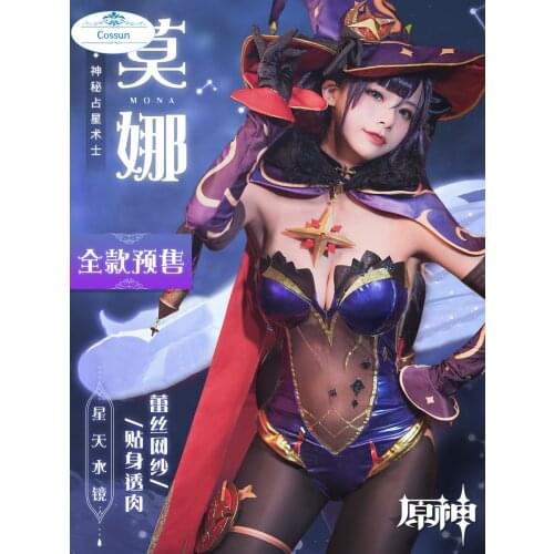 Mona Genshin Impact Cosplay costume Astrologist Mona Megistus Mona Cosplay Costume with hat halloween